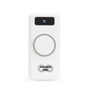 Power Bank 10.000mAh Carregamento via Indução ou Cabo Personalizado