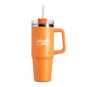 Caneca térmica inox 900ml com canudo Personalizado