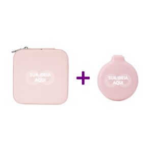 Kit beleza com porta-joias + escova com espelho Personalizado