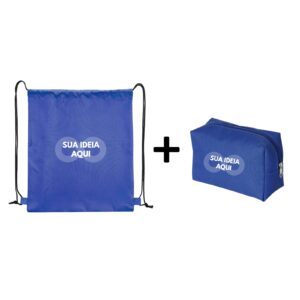 Kit com mochila saco impermeável + nécessaire Personalizado